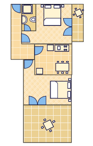 Ground-plan of the apartment - A2 - 1/2+2